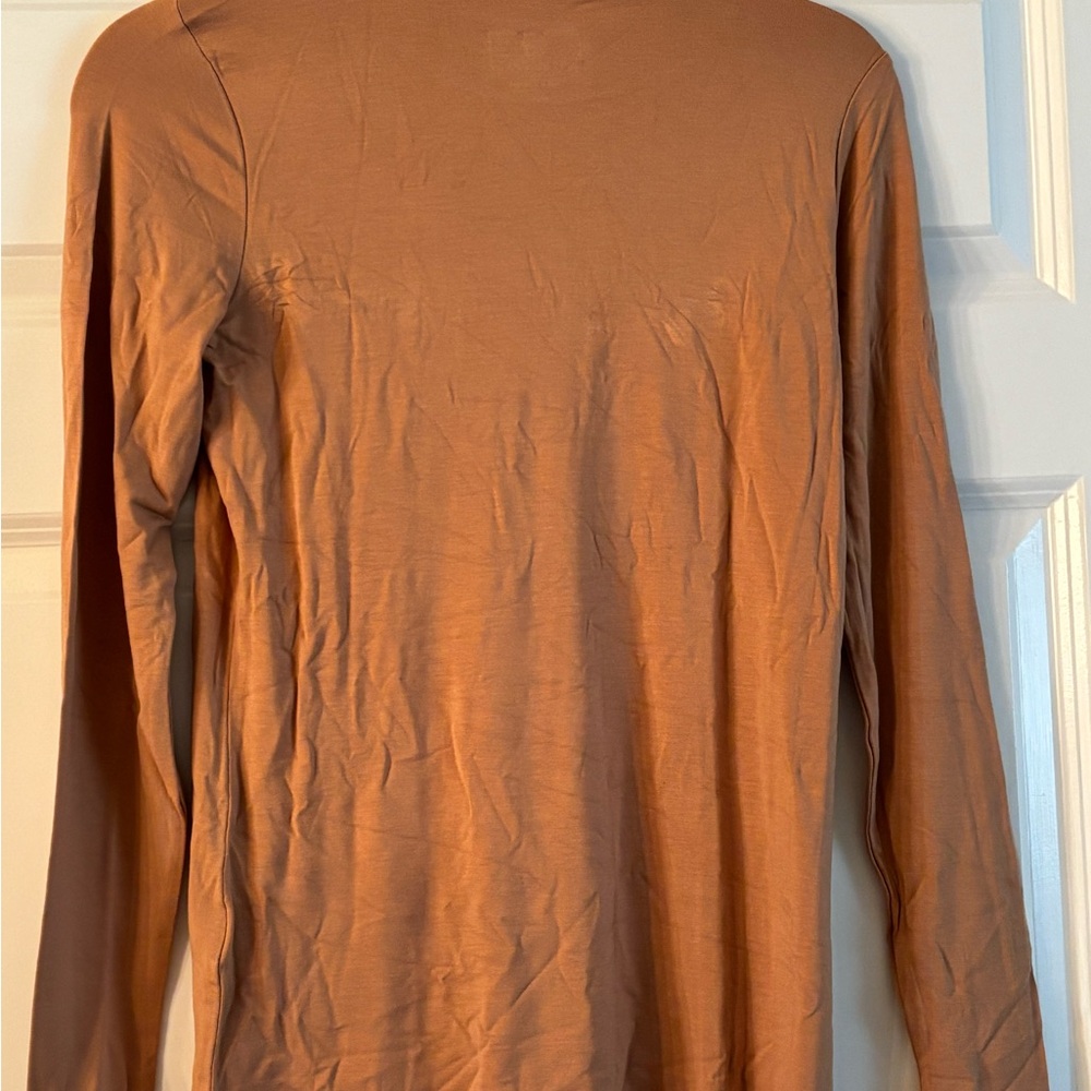 G by Giuliana Womens Long-Sleeve Mock Neck in Brown Maple
